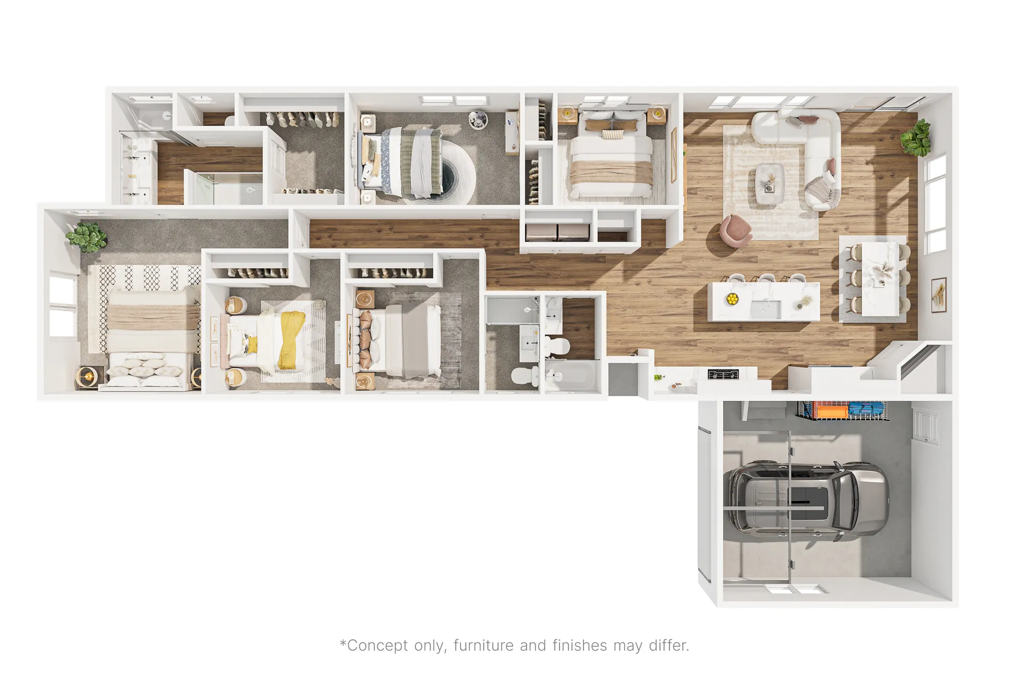 A measured floor plan with room dimensions and total area labeled. Plan 1 of 2.